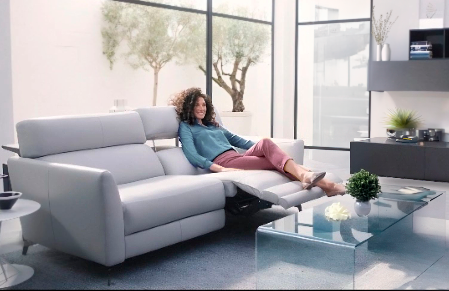 Sillón reclinable de 2 cuerpos, ideal para relajarse